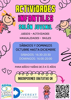 ACTIVIDADES INFANTILES EN EL SALÓN JUVENIL DE OCTUBRE A DICIEMBRE.